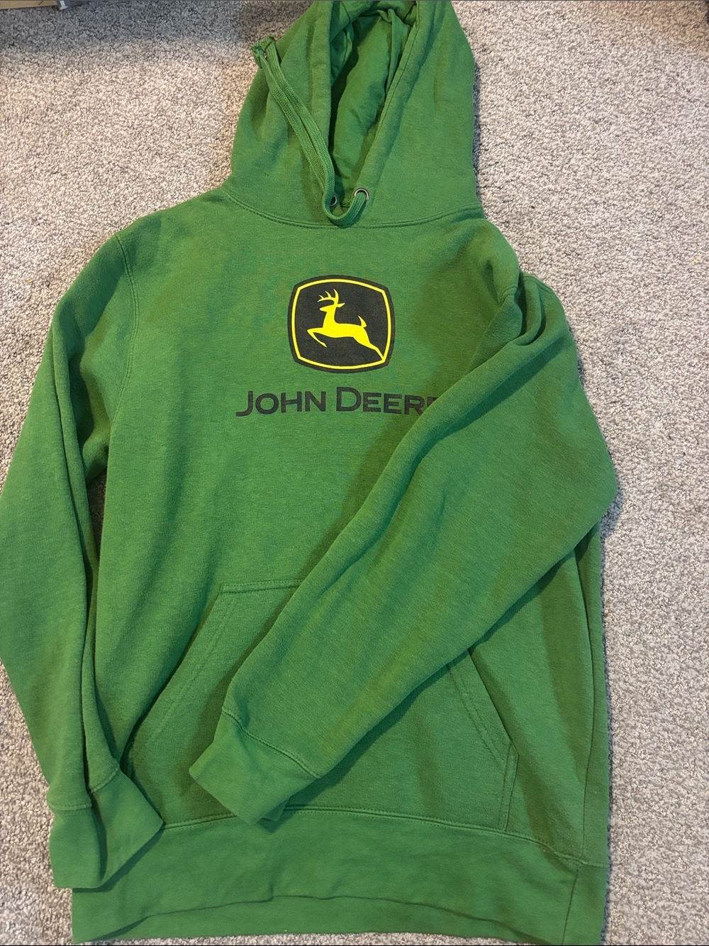 John Deere Green Pullover Hoodie with Yellow Logo